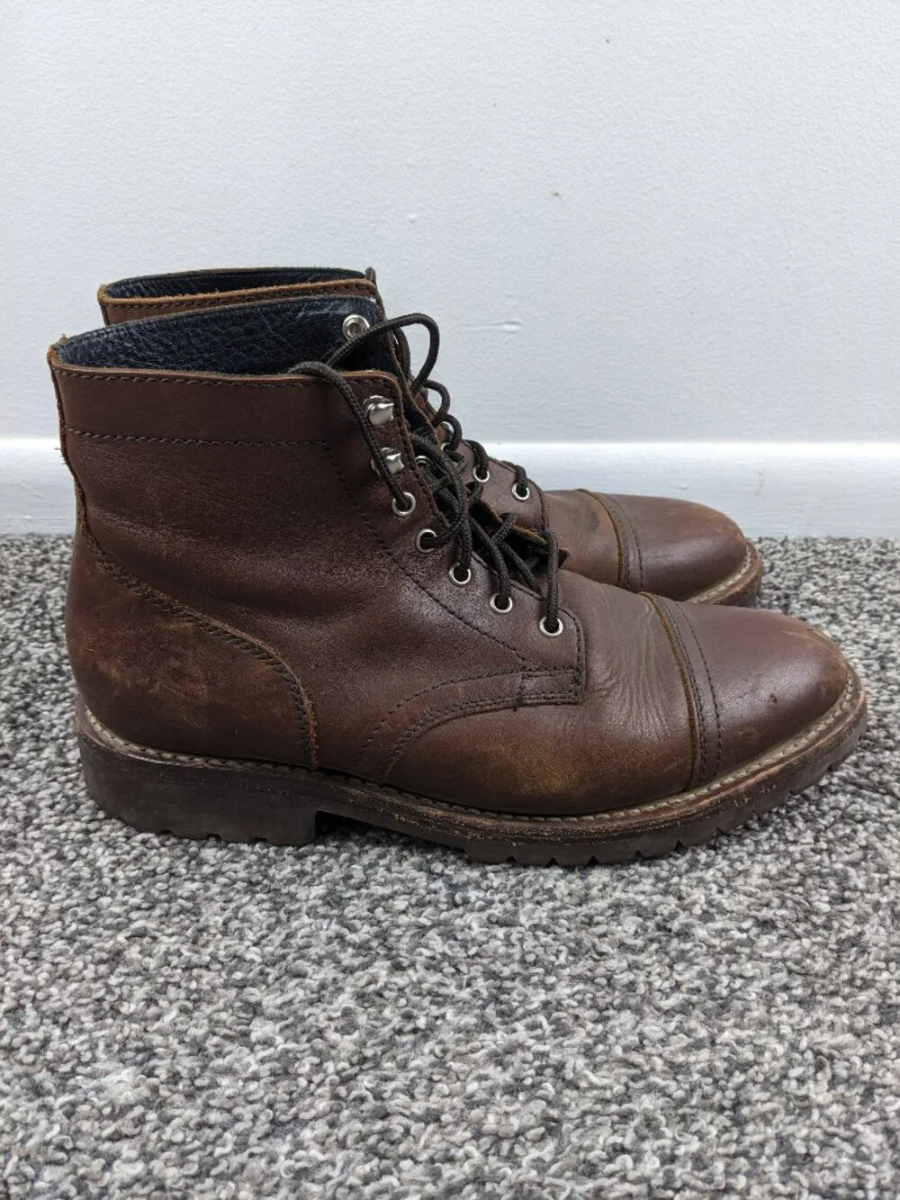 Thursday Boot Co. Leather Cap Toe Lace-Up Ankle Boots Brown Mens 9.5